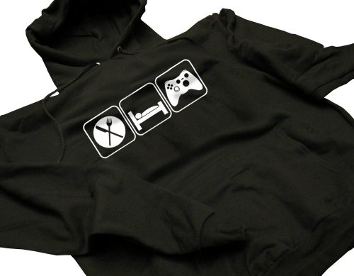 Eat Sleep Game Funny Gamer Geek Novelty Hoodie