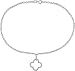 10K White Gold 1/8 ctw Diamond Anklet with Flower Charm