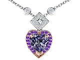 4.15 cttw 925 Sterling Silver Two Toned Lab Created Heart Shaped Alexandrite and Amethyst Necklace 41s6KJnID1L. SL160 4.15 cttw 925 Sterling Silver Two Toned Lab Created Heart Shaped Alexandrite and Amethyst Necklace