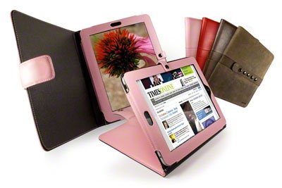 Tuff-Luv multi-view (TM) Napa Leather case cover for Apple iPad & 3G - Pink
