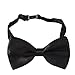 HDE Men's Wedding Party 5-Pack of Solid Color Formal Adjustable Pre-Tied Tuxedo Bow Ties (Black)