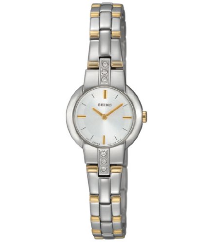 Seiko Ladies Two-Tone Swarovski Crystal Dress Watch - Silver-Tone Dial Seiko Ladies Two-Tone Swarovski Crystal Dress Watch - Silver-Tone Dial