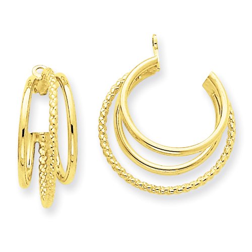 14k Polished & Twisted Triple Hoop Earrings Jackets