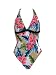 Nautica Multi Colored Floral Halter One Piece Swimsuit