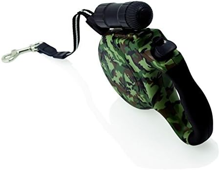 Runway Retractable Belt Dog Leash，with LED Light, 16-feet Long, Medium Dogs up to 60-pound, Jungle Green