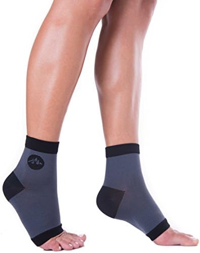 Plantar Fasciitis Compression Ankle Socks / Heel Arch Support For Men Or Women, Best For Nurses, Running, Travel, Diabetics, Sports &amp; More! 1 Pair of Toeless Easy On Foot Sleeves by BlackMount.
