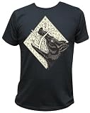 Men's Annex Clothing Wild Boar Victorian Art Design Print T-Shirt Black