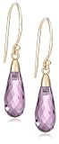 14k Yellow Gold Amethyst Briolette Drop Earrings