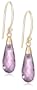 14k Yellow Gold Amethyst Briolette Drop Earrings