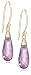 14k Yellow Gold Amethyst Briolette Drop Earrings