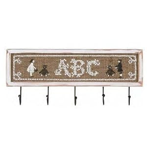 Rustic French ABC Sampler Style set of Hooks