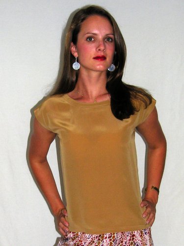 Classic Silk Shell - 100% Silk - Royal Silk - Soft Brown - Medium