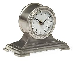 7" Chic Silver Metal Roman Numeral Desk Clock