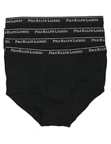 Ralph Lauren Mens Underwear Mid Rise Brief 4Pack Black