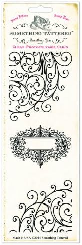 Something Tattered Swirls Stamp Set, 8 by 3-Inch