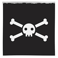 Kikkerland Jolly Roger Shower Curtain, 72-Inch by 72-Inch