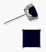 Genuine 4mm Square Princess Sapphire 14 Karat White Gold Stud Earrings