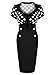 Miusol Women's Retro Polka Dot Optical Illusion Bodycon Pencil Dress
