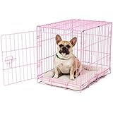 Carlson Pink Secure and Compact Single Door Metal Dog Crate, Small