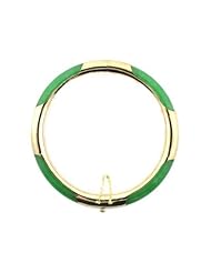 Green Jade Four Section Bangle, 14k Gold