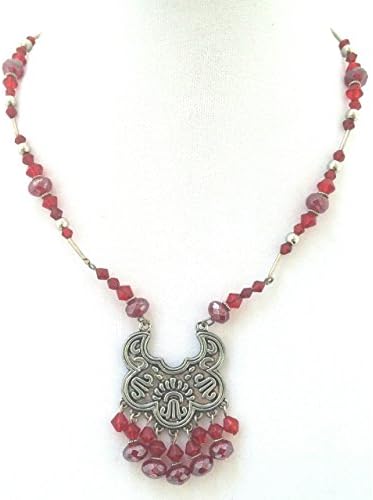 01 Red Gypsy Necklace - Boho Statement Jewelry - Gift for Her