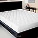 MALOUF SLEEP TITE Quilted Mattress Pad with Soft Down Alternative Fill - Hypoallergenic Cal King, California, White