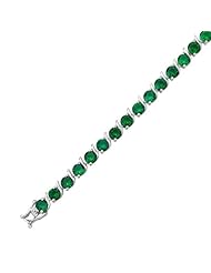 Created Emerald Sterling Silver Tennis Bracelet