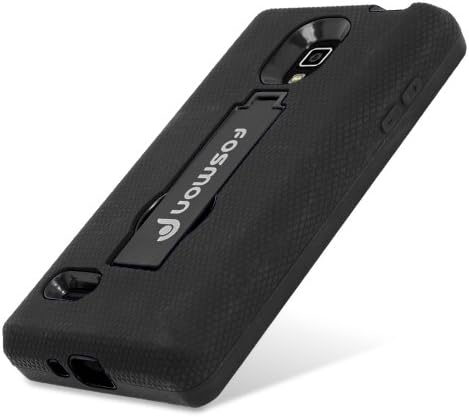 Fosmon Detachable Hybrid PC + Silicone Case with KickStand for LG Optimus L9 / P769 (T-Mobile) - Black / Black