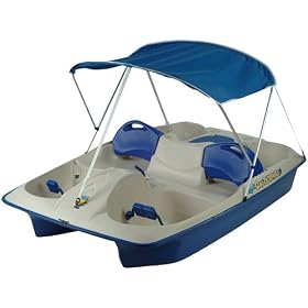 KL Industries Sun Dolphin Sun Slider Adjustable 5 Seat Pedal Boat w Canopy