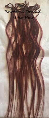 25 Single Fusion U-tipped Streaks 0.5g Per Strands Dark Auburn Red Hair Extension Highlights