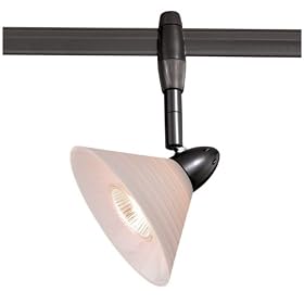 Euro Rail - 1 Light Low Voltage Track Spot Lighting Fixture - Dark Bronze - White Wiped... by Vaxcel Lighting