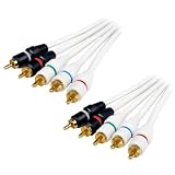 Cables Unlimited AUD-1380-06W Component Video and Audio Cable (6 Feet, White)