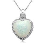 Sterling Silver and Your Choice Of Oval Center Stone with Created White Sapphire pendant 18"