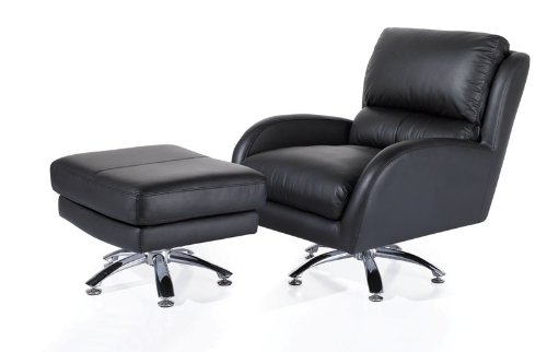 Manchester leather Club Chair with Ottoman