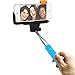 Evies Stainless Steel Selfie Stick with Built in Rechargeable Bluetooth Shutter Button for GoPro  Camera, iPhone 4, 4s, 5, 5s, 6, 6 Plus, iPods, Samsung Galaxy S3, S4, S5, S6, Note 2, 3, 4 - Blue
