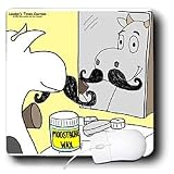Londons Times Funny Cow Cartoons - Moostache Wax - Cow Mustache - Mouse Pads