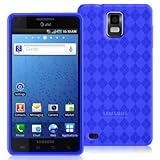 Argyle Flexible TPU Cover Skin Phone Case For Samsung Infuse 4G I997 - Blue ....