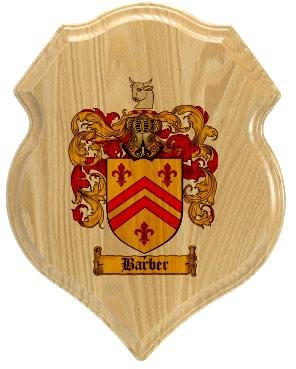 Barber Coat of Arms Plaque / Family Crest Plaque