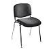 Safco Products - Visit Upholstered Stacking Chairs (Qty.2) - 7400BL - Color: Black - Dimensions: 22"w x 23 1/2"d x 31 1/2"h - Material: Steel (frame);Polyurethane (seat/back) - Upholstered stack chair provides practical solutions wherever people gather. Sturdy elliptical tube frames in Chrome. Floor glides are included. Chairs measures 30"W x 30"D x 32"H overall. Stack up to 7 high. Available in F