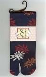 Tabi Fashion Socks - Mum Flowers (Navy)