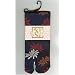 Mum Flowers Tabi Fashion Midcalf Socks 7 Inch Cuff, Navy Blue