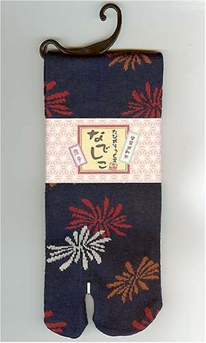 Tabi Fashion Socks - Mum Flowers (Navy)