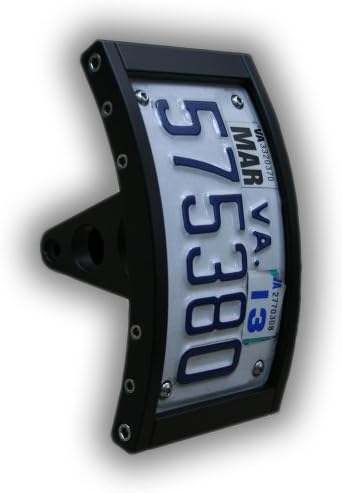 FIGURE MACHINE - CURVED BILLET SIDE MOUNT LICENSE PLATE HOLDER - BLACK DENIM