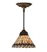 New Meyda 8 Inch W Tiffany Jeweled Peacock Mini Pendant Ceiling Fixture Mahogany Bronze Finish