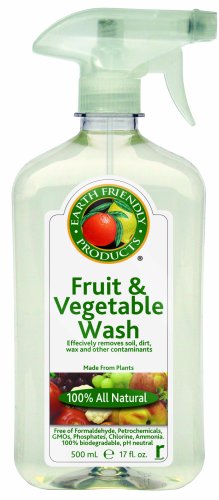 Earth Friendly Products Fruit & Vegetable Wash, 17-Ounce Bottle (Pack of 6)