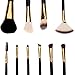 ACEVIVI 10 Pcs Natural Makeup Cosmetics Brush Set with Synthetic Leather Case Black