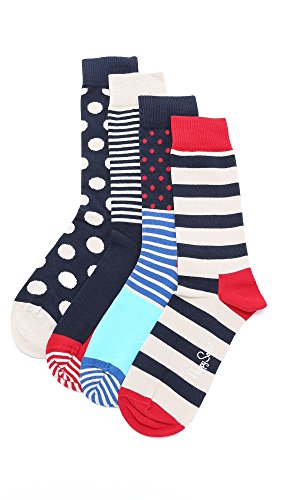 Happy Socks Men’s 4 Pack Socks Gift Set, Blue Multi, One Size