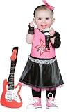 Kids Little Punk Dress Outfit Baby Rock Star American Idol Girl + Microphone and Red Guitar
