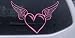 Heart With Wings Girlie Car Window Wall Laptop Decal Sticker -- Pink 6in X 8.8in