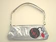 Lux De Ville Handbag Metalic Silver Chain Tote Bag with TNT Bomb Tattoo Design